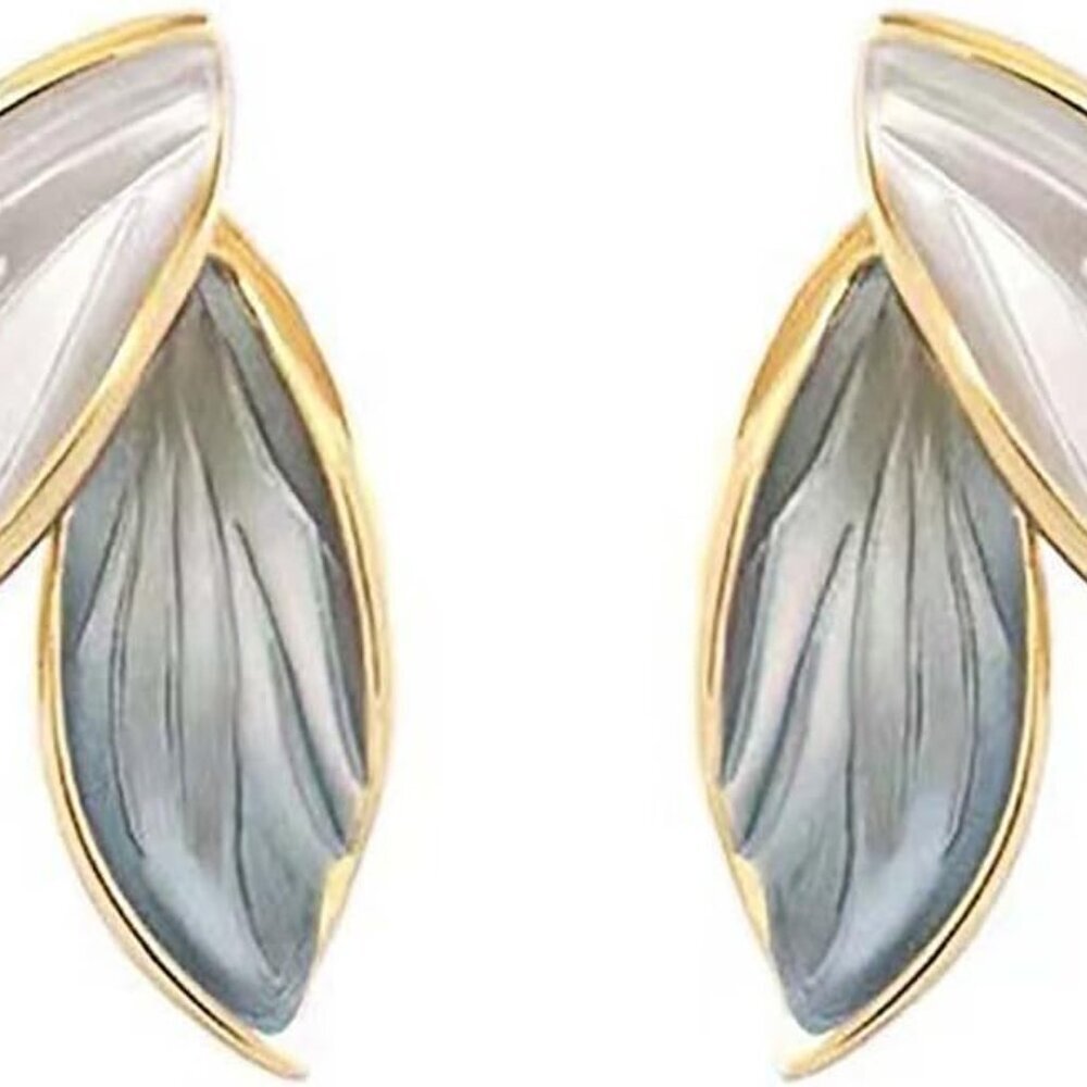 Fashion Leaf Stud Earrings For Women Enamel Earrings Jewelry - Picture 1 of 5